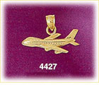 14K Yellow Gold Passenger Airplane Charm