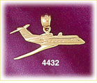 14K Yellow Gold Business Airjet Airplane Charm