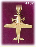 14Kt Yellow Gold Propeller Driven Airplane Charm