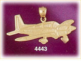 14K Yellow Gold Cirrus Airplane Charm