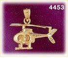 14K Yellow Gold MD Helicopter Aircraft Charm