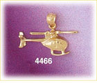 14K Yellow Gold Model MD Aircraft Helicopter Charm