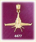 14K Yellow Gold Military Plane Charm