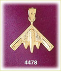 14K Yellow Gold B2 Spirit Attack Military Plane Charm