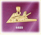 14K Yellow Gold F117 Nighthawk Stealth Bomber Fighter Plane Charm