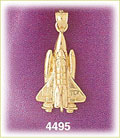 14K Yellow Gold USA Space Shuttle Charm