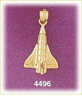 14K Yellow Gold USA Space Craft Charm