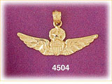 14Kt Yellow Gold US Air Force Wings Military Charm