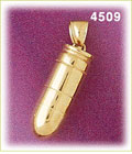 14K Yellow Gold Bullet Charm 3D