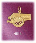 14K Yellow Gold Cannon Military Charm