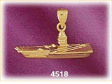 14K Yellow Gold Naval Ship Military Charm