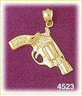 14Kt Yellow Gold Revolver Gun Charm