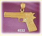 14K Yellow Gold Colt 45 Gun Artillery Charm