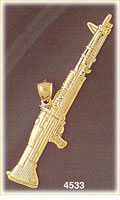 14K Yellow Gold Artillery Rifle Gun Charm
