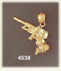 14K Yellow Gold Machine Gun Charm 3D