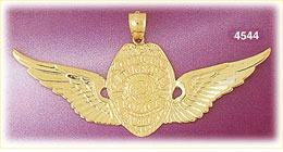 14K Yellow Gold Officer Tucson Police Department Charm w/Wings