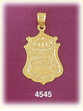 14K Yellow Gold Police Department Charm