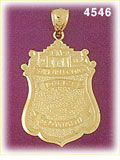 14K Yellow Gold Police Department Badge Charm