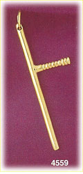 14K Yellow Gold Polished Police Baton Charm 3D