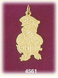 14K Yellow Gold PIG In Uniform Police Charm