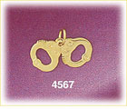 14K Yellow Gold Police Hand Cuffs Law Enforcement Charm