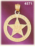14K Yellow Gold US Marshal Badge Charm