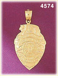 14Kt Yellow Gold Deputy Marshal Police Badge Charm