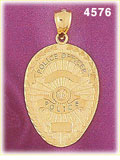 14Kt Yellow Gold Police Officer Police Badge Charm