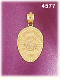 14K Yellow Gold Police Officer Police Badge Charm