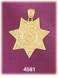 14K Yellow Gold San Fernando Police Police Badge Charm
