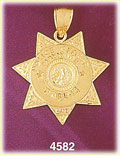 14K Yellow Gold Police Officer Badge Charm