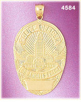 14K Yellow Gold Police Badge Los Angeles Police Charm