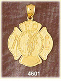 14K Yellow Gold St. Florian Protector Of Fire Fighters Fire Department Charm