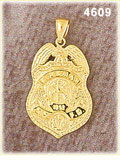 14K Yellow Gold Fire Fighting Charm Pendant
