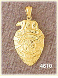 14K Yellow Gold Los Angeles Fire Department Fire Fighting Charm