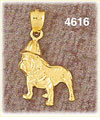 14K Yellow Gold Fire Dog Fire Fighting Charm