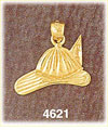 14K Yellow Gold Firefighter Hat Charm