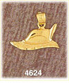 14K Yellow Gold Fire Fighting Hat Charm