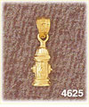 14K Yellow Gold Fire Hydrant Fire Fighting Charm
