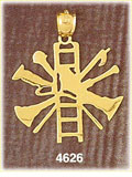 14Kt Yellow Gold Fire Fighting Tools Charm