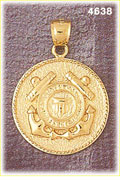 14K Yellow Gold United States Coast Guard Military Charm
