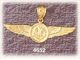 14K Yellow Gold US Navy Air Crewman Military Charm