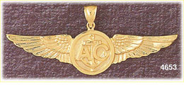 14K Yellow Gold United States Navy Air Crewman Military Charm