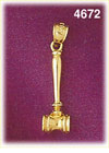 14K Yellow Gold Judicial Gavel Law Charm