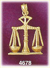 14K Yellow Gold Judicial Scales Law Charm