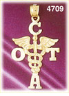 14K Yellow Gold COTA Caduceus Medic Alert Charm