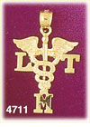 14K Yellow Gold LTM Caduceus Medic Alert Charm
