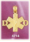 14K Yellow Gold DO Star Of Life Medic Alert Charm