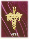14K Yellow Gold RT Radiologic Technologist Medic Alert Charm