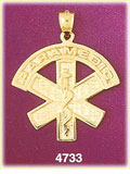 14K Yellow Gold Paramedical Star Of Life Medic Alert Charm